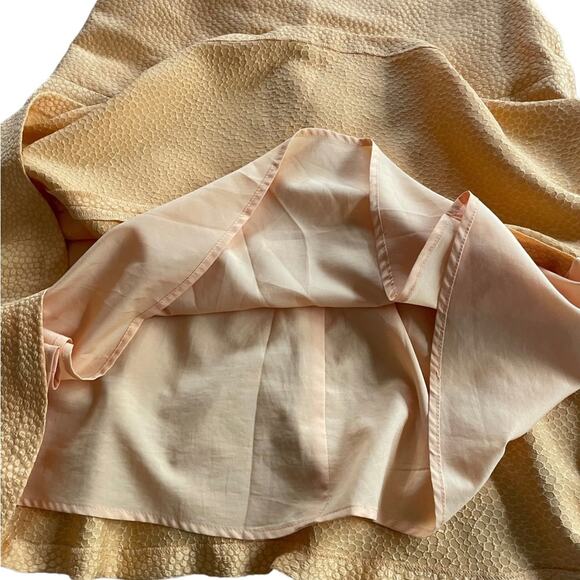 Anne Klein Mini Dress 8 Cocktail Wedding Textured A-Line Zip Cap Sleeve Yellow - Picture 8 of 15